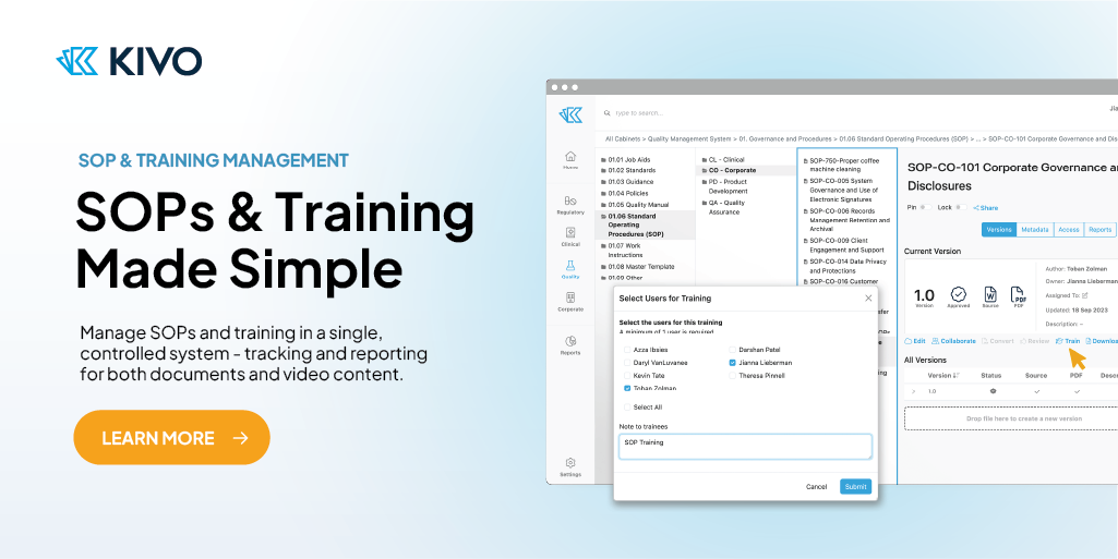 SOP Management Software for Pharma | Kivo
